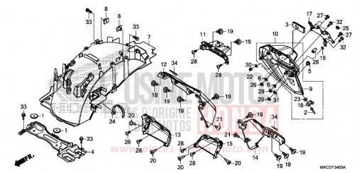 GARDE-BOUE ARRIERE GL1800K de 2019